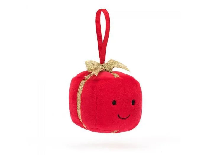 Peluche - Jellycat - Festive Folly Present - Rouge - 7 cm x 7 cm - Pour Bébé-0