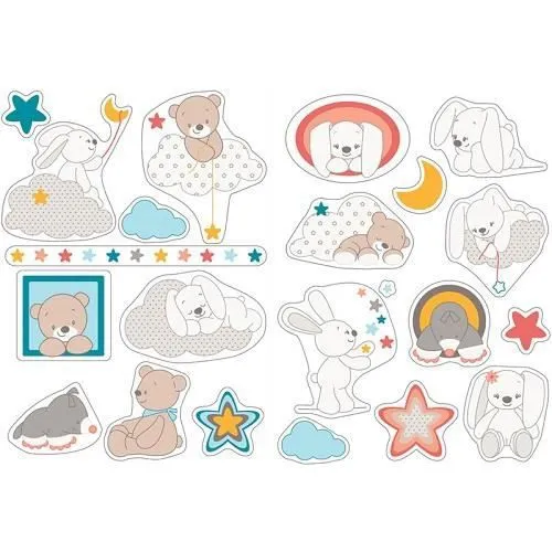 Stickers - Nattou - Mia et Basile - Noir - Bébé - Répositionnables-0