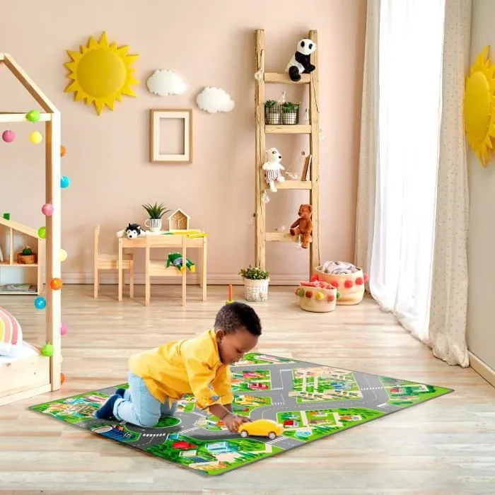Tapis de Jeu pour Enfant - STARLUX - Circuit de Ville - Antidérapant - 120 x 80 cm-2
