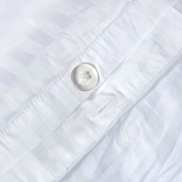 Housse de couette et taies d'oreiller unies en coton égyptien 330 fils Blanc 135 x 200 cm-1