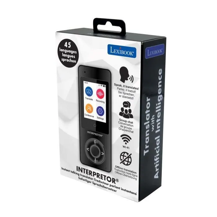 LEXIBOOK Interpretor® Traducteur vocal instantané basé sur l’intelligence artificielle - 45 langues-4