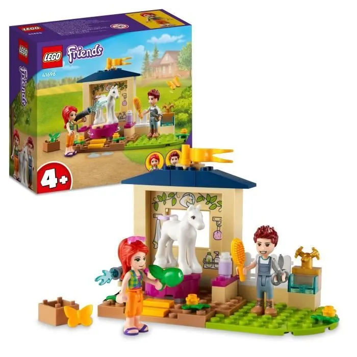LEGO® 41696 Friends L’Écurie de Toilettage du Poney, Jouet avec Cheval pour Enfants dès 4 Ans, Inclut avec Animaux de la Ferme-0