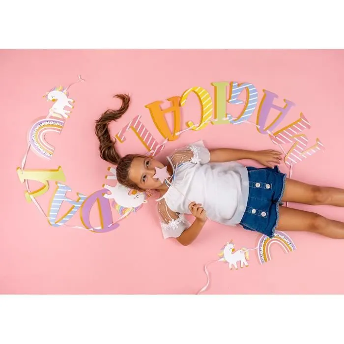 Kit de fête d'anniversaire - Maverick - Licorne - 53 pièces - Rose - Enfant - Fille-2