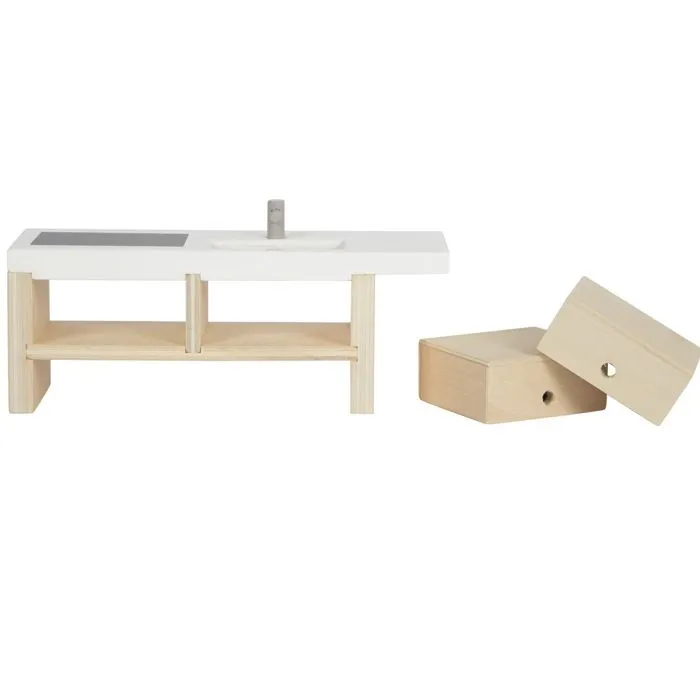 Mobilier maison de poupées - Small foot company - Cuisine - 11 pièces - Beige - À monter soi-même-4