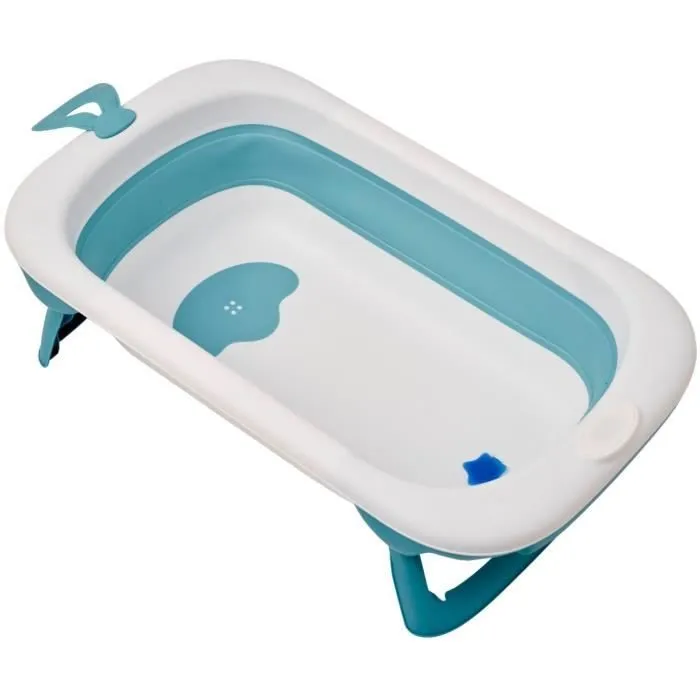 Baignoire pliable - THERMOBABY - BALNÉA - Compact - Bouchon de vidange - Jusqu'à 18 mois - Bleu-4