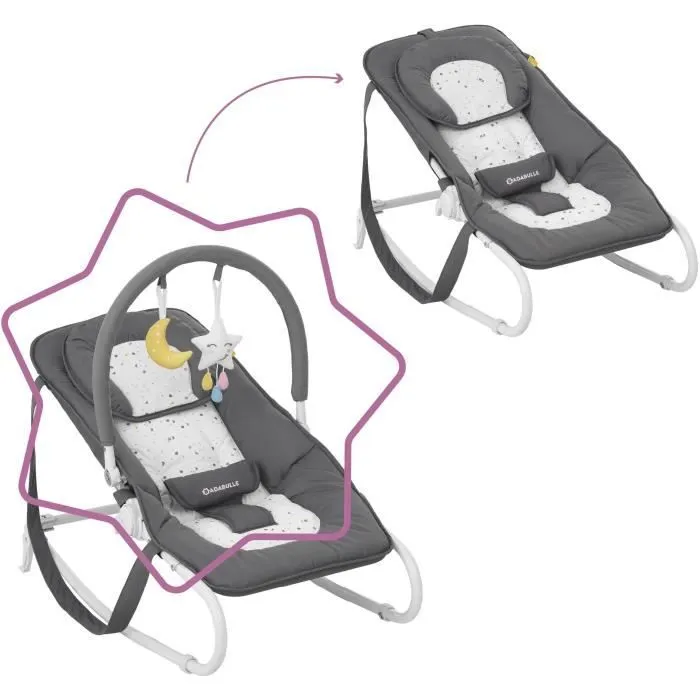 Badabulle Transat pour bébé Easy Moonlight - Arche de jeux-4