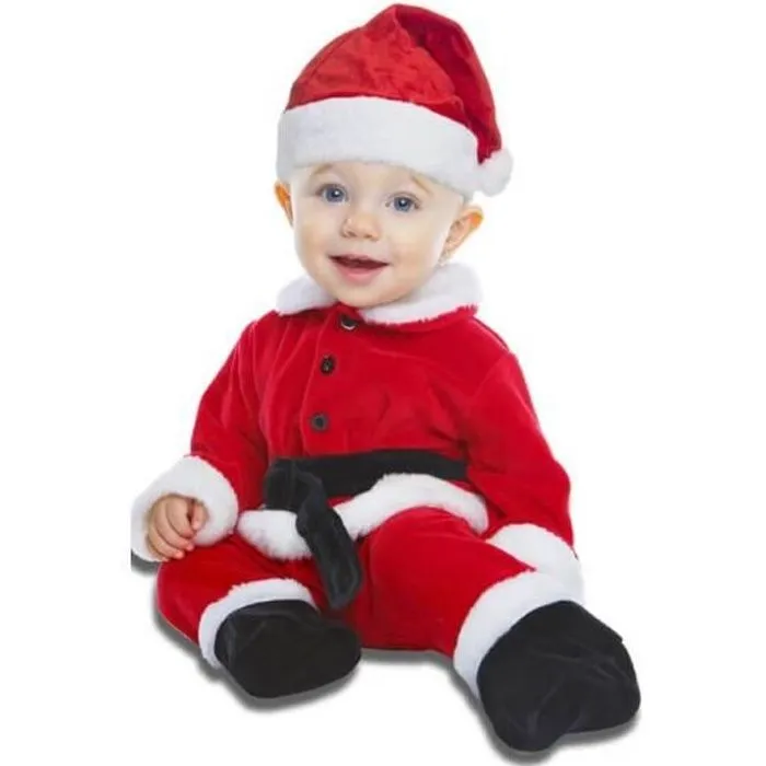 Déguisement de Père Noël pour bébé - Disfrazzes - Combinaison, ceinture et casquette - Rouge - Intérieur-0