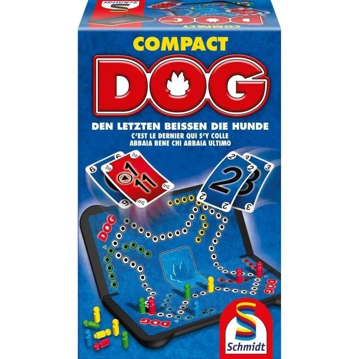 DOG Compact - Jeux de Société - SCHMIDT SPIELE - Profitez du jeu DOG dans une version compacte idéale pour les voyages !-0