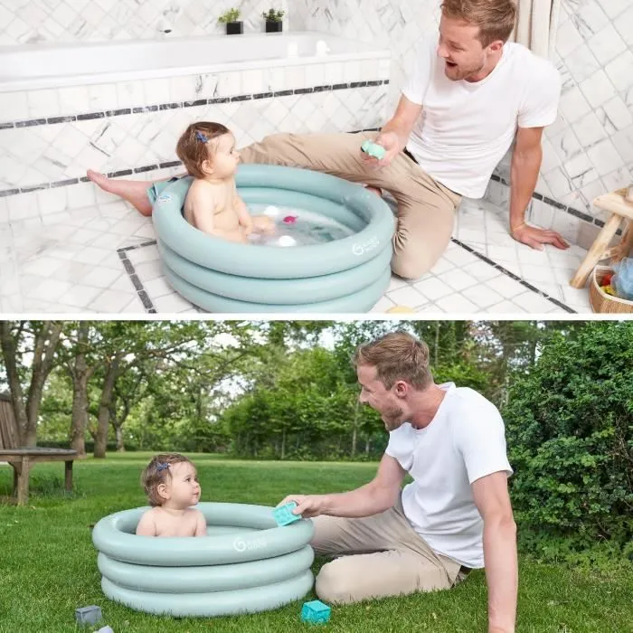 Babymoov Baignoire Gonflable de voyage, Évolutive en Piscine pour enfant, Réducteur Amovible, De 0 à 12 mois, Aqua Dots-4