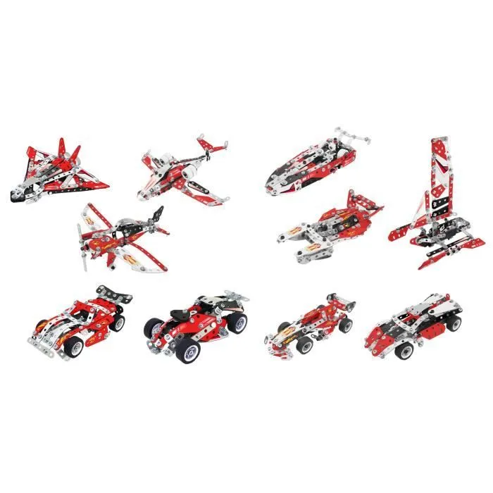 MECCANO - VEHICULES DE COURSE 10 MODELES - 6060104 - 10 Modèles De Véhicules De Course A Construire - Jeu de Construction-2