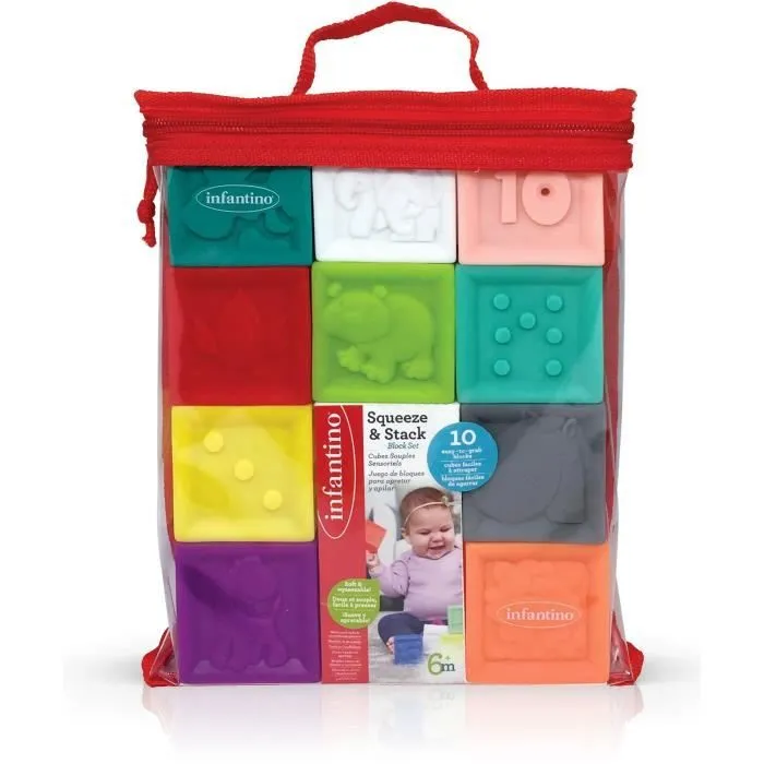 Sac vinyl avec 10 cubes souples - INFANTINO - 206711 - Sensoriels-2