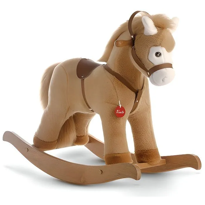 Cheval à bascule pour bébé Trudi Baby - Marque TRUDI - Couleur beige - Dimensions 76 x 34 x 62 cm-0