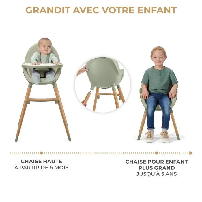 Kinderkraft Chaise haute FINI 2 Vert-1