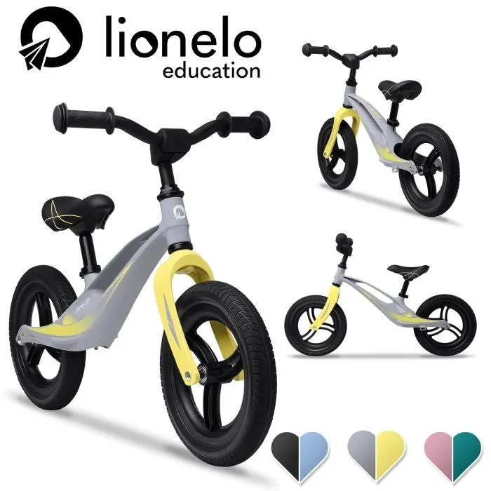 Vélo d'équilibre pour enfant Lionelo Bart Tour - Cadre en magnésium - Roues en PU 12" - Gris-0