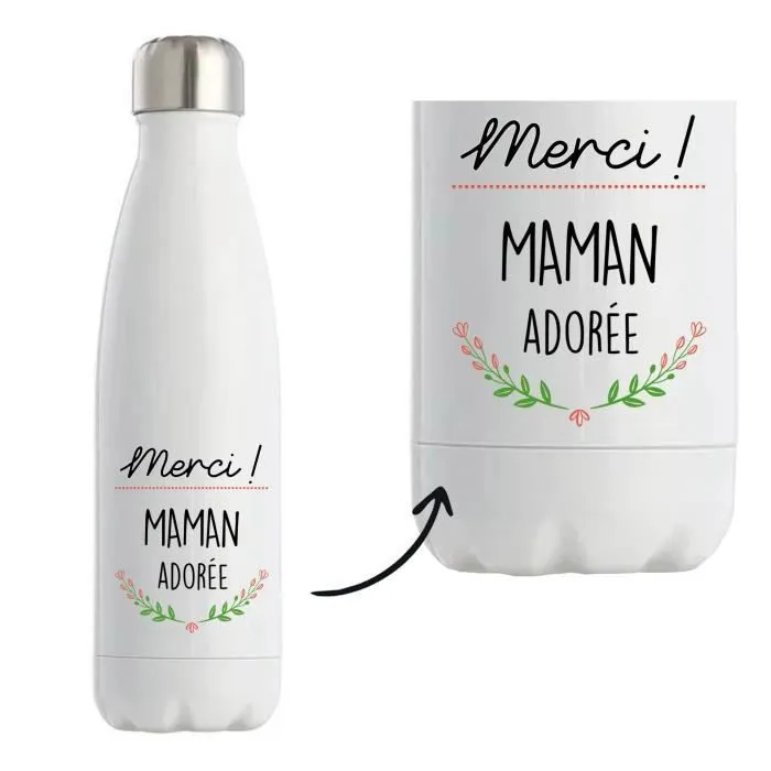 Bouteille isotherme Maman adorée Gourde Réutilisable-0