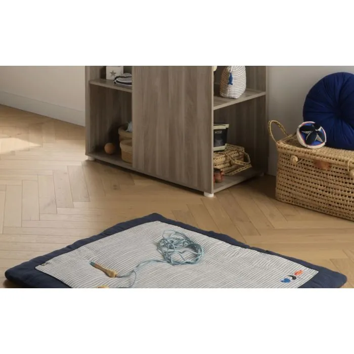 Grand tapis de jeu en double gaze de coton marinière - BABY SAILOR-1