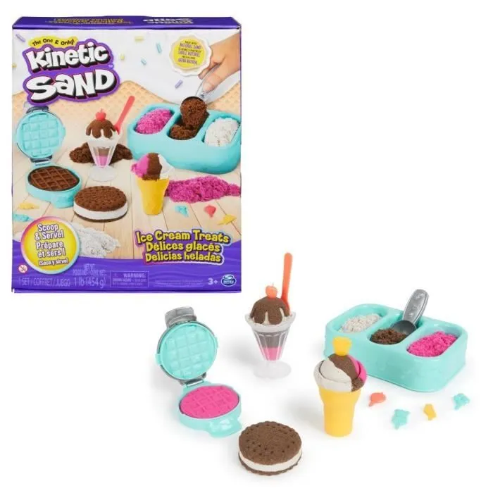 Coffret Kinetic Sand Delices Glaces - SPIN MASTER - Sable magique facile à modeler - 454g-0