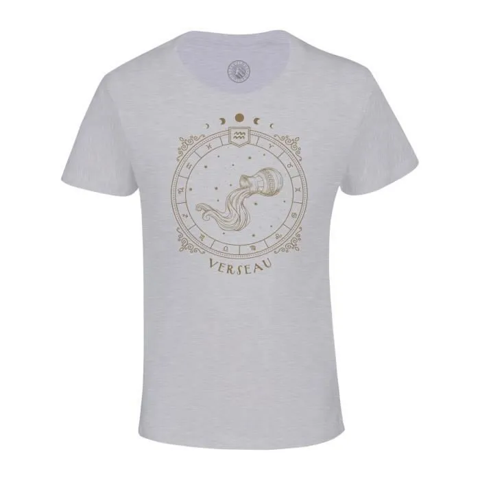 T-shirt Enfant Gris Verseau Cartomancie Signe Astrologie Zodiaque Astres Constellation Tarot-0