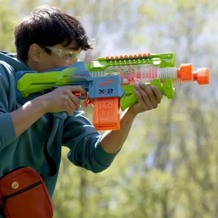 Nerf Elite 2.0 Double Punch Blaster motorisé, canons alternatifs Rapides, 50 fléchettes Nerf Elite, 2 chargeurs 10 fléchettes, dès 8-2