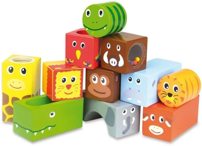 Jeux d'éveil cubes sonores - Vilac - Savane - Bois - Mixte - 3 ans et plus-1