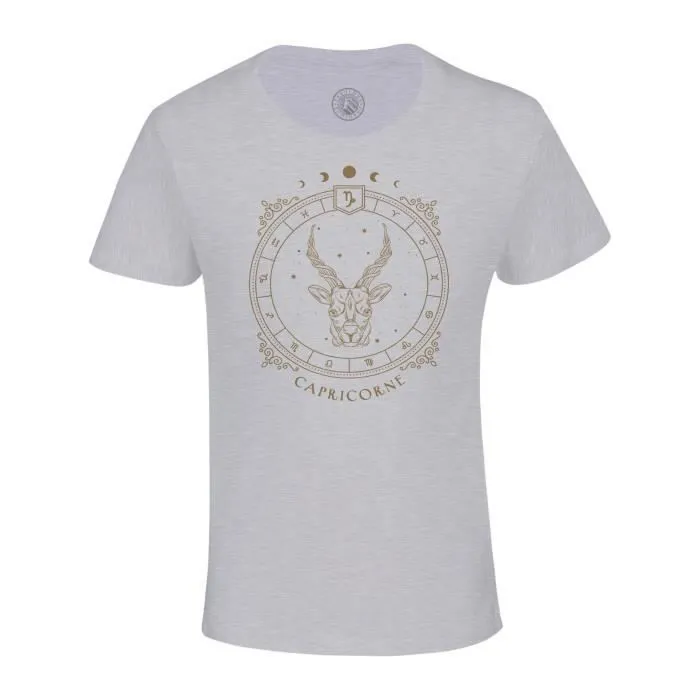 T-shirt Enfant Gris Capricorne Cartomancie Signe Astrologie Zodiaque Astres Constellation Tarot-0
