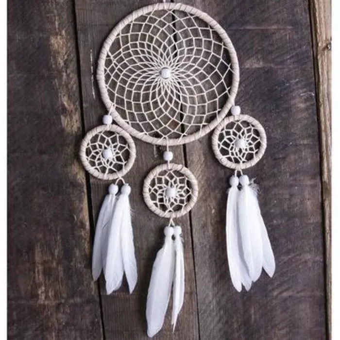 2 kits DIY Attrape-rêves beiges et blancs-1