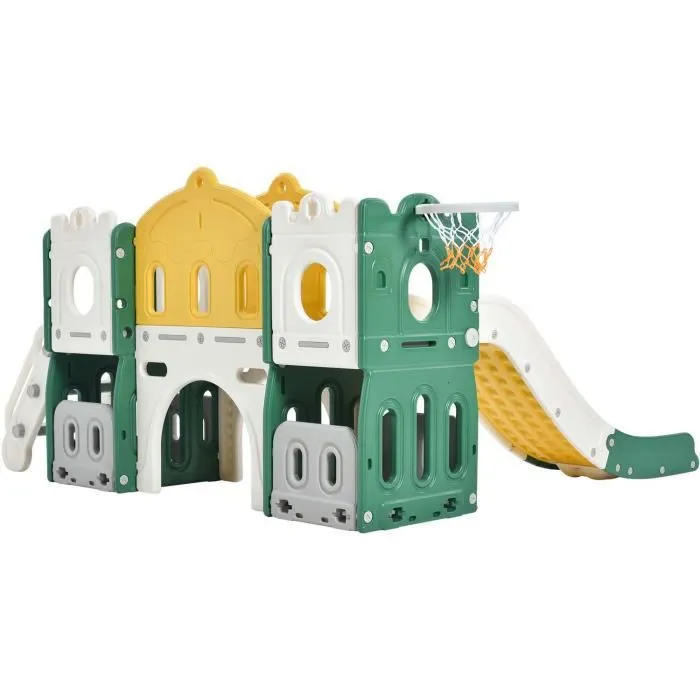 Toboggan enfants 6 en 1 - MODERNLUXE - Fabriqué en HDPE - vert-1