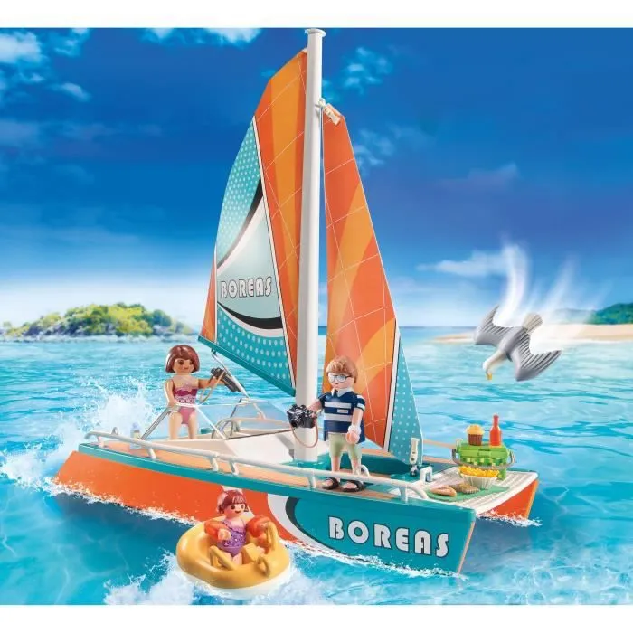 PLAYMOBIL - 71043 - Family Fun - Promo Pack Catamaran - 53 pièces - Multicolore-1