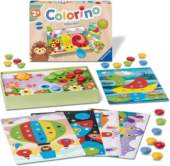 Jeu éducatif - Ravensburger - Colorino - Pions en bois - Développe la créativité - Dès 2 ans-1