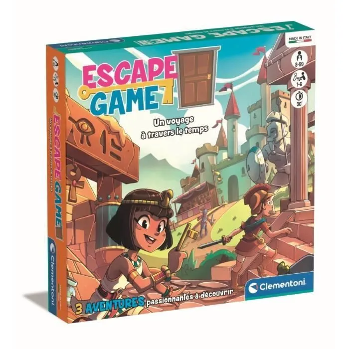 Clementoni - Escape Game voyage dans le temps - 3 aventures - Dés 8 ans-0