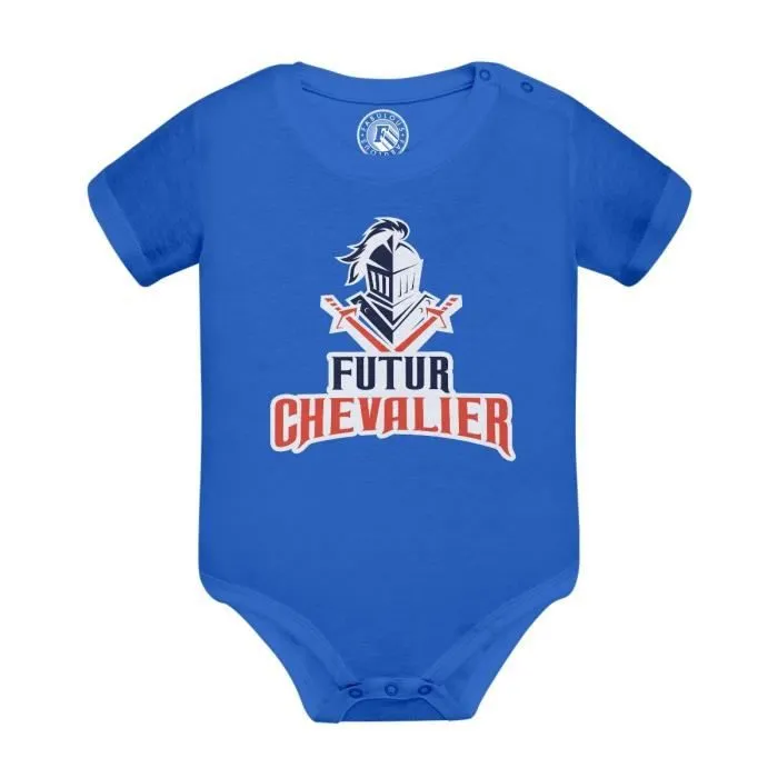 Body Bébé Manche Courte Bleu Futur Chevalier Héros Moyen-Âge Combat-0