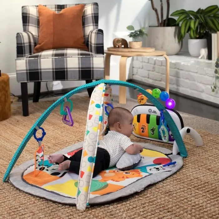 BABY EINSTEIN Tapis de sol éveil bébé évolutif 4-en-1 - Kickin’ Tunes - Jouet piano amovible, arche, jouets sensoriels, multilingue-1