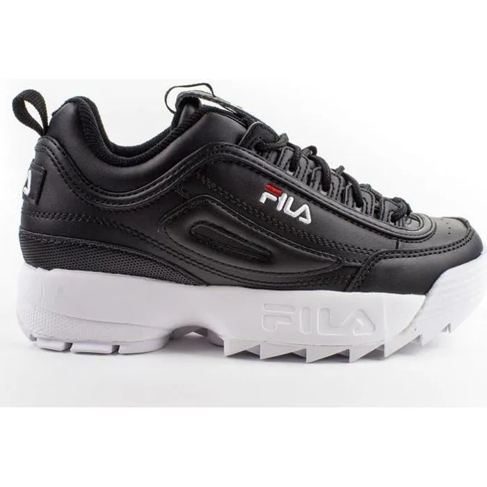 Baskets enfants - FILA - DISRUPTOR KIDS - Noir - Lacets - Semelle épaisse-0