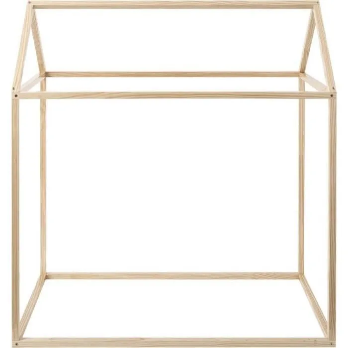 Lit bébé - Atmosphera - Cabane en pin - Dimensions 116x126x66 cm - Compatible matelas 60x110 cm-1