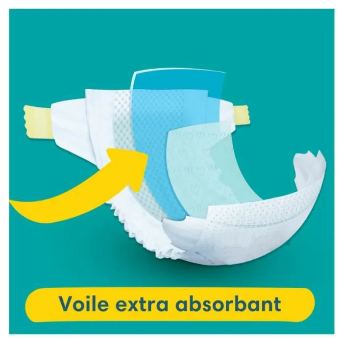 Couches Pampers Baby-Dry Taille 4 - Pack de 30 - 9kg à 14kg - Blanc - Mixte-3