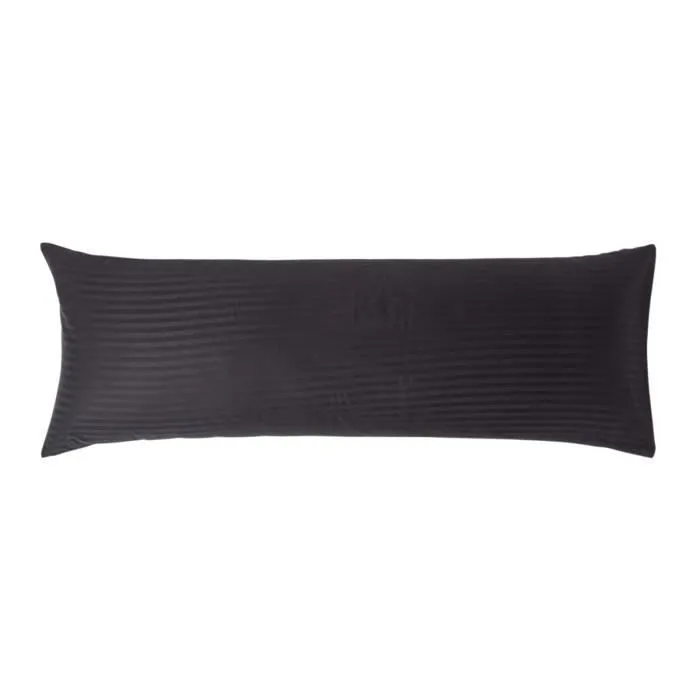Taie Spécial oreiller de corps en Coton égyptien 330 fils Coloris Noir en 50 x 140 cm-0