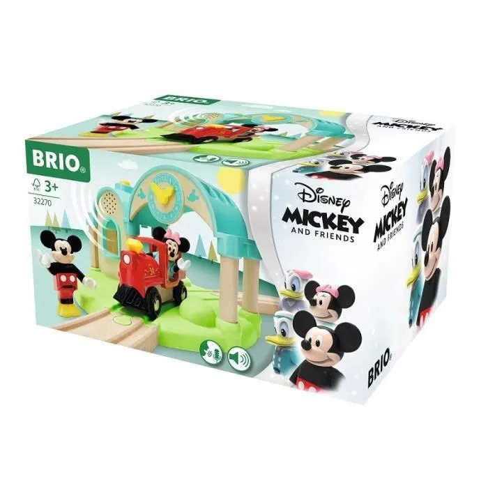 DISNEY Brio Gare à enregistreur vocal - Mickey Mouse - Accessoire pour circuit de train en bois - Ravensburger - Dès 3 ans - 32270-1