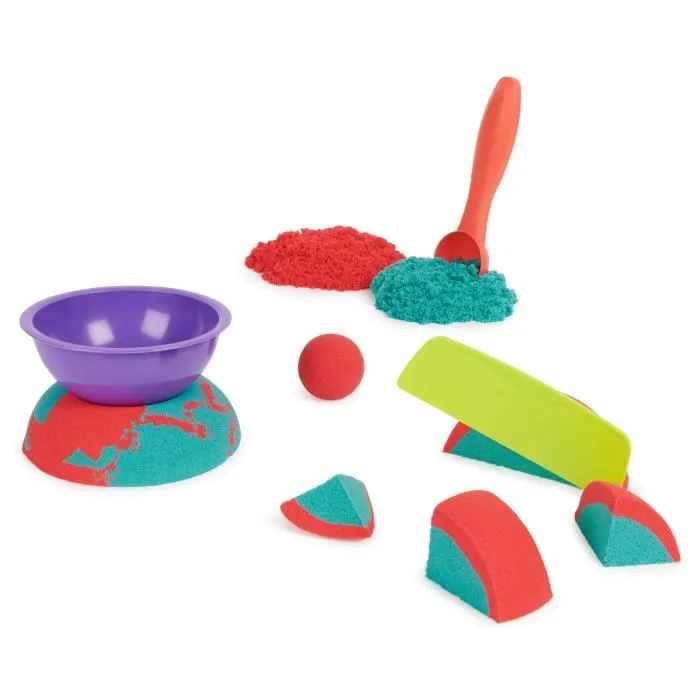 Sable cinétique Mold 'n Flow - SPIN MASTER - Jouet pour enfant - 2 couleurs + 3 accessoires-1
