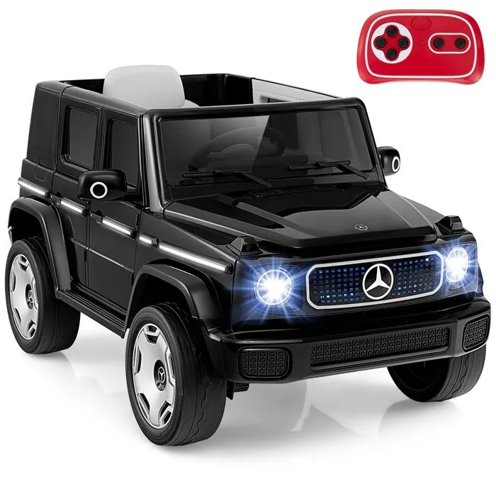 Mercedes-Benz Voiture Électrique Enfant - COSTWAY, 4 Roues Motrices, Télécommande, Lumières LED, Musique et Klaxon, 3-8 Ans, Noir-0