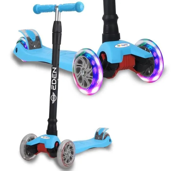 Trotinette Enfant 3 Roues de 3 à 12 Ans Trottinette Trois Roues avec LED Lumières-0