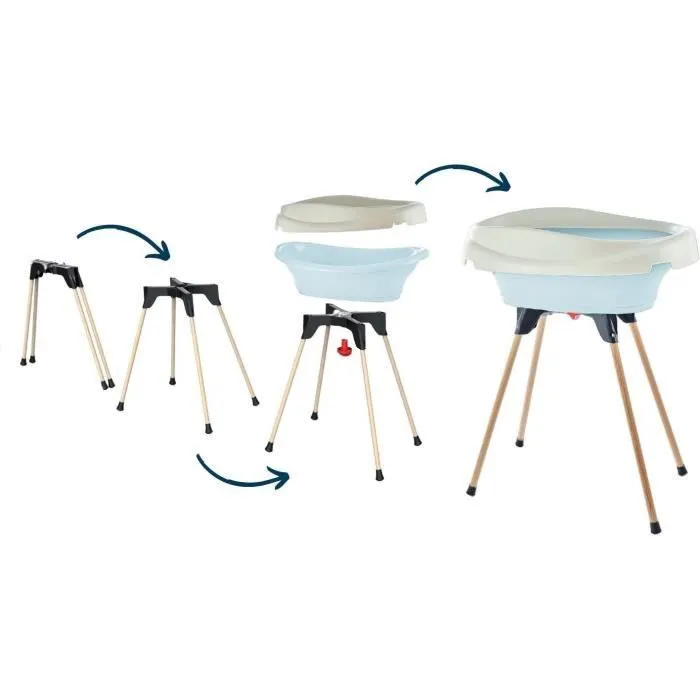 Pack plan à langer et baignoire - THERMOBABY - VASCO - Fleur Bleue - 2 en 1-4