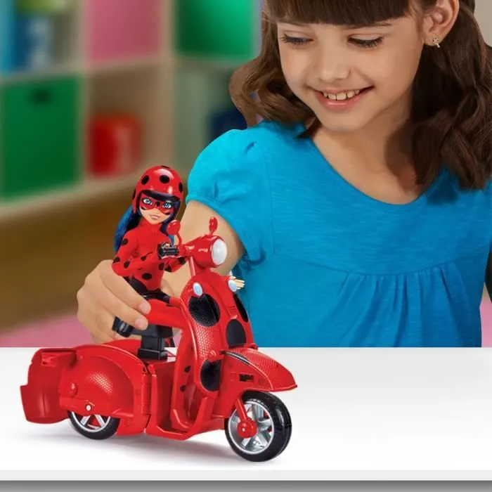 Scooter Miraculous Switch'n go + poupée articulée Ladybug Lucky Charm BANDAI 26 cm - P50668-5