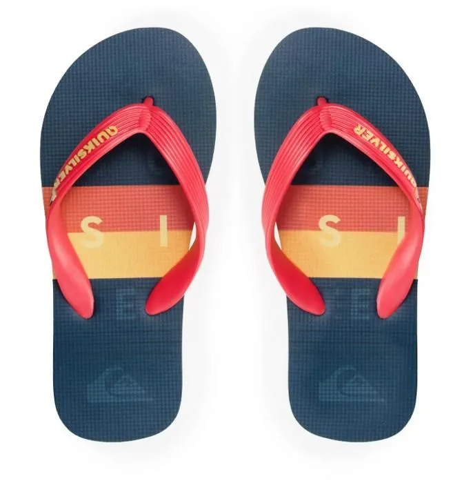 Tongs Garçon Quiksilver Molokai World Block - Rouge/Bleu - Synthétique-2