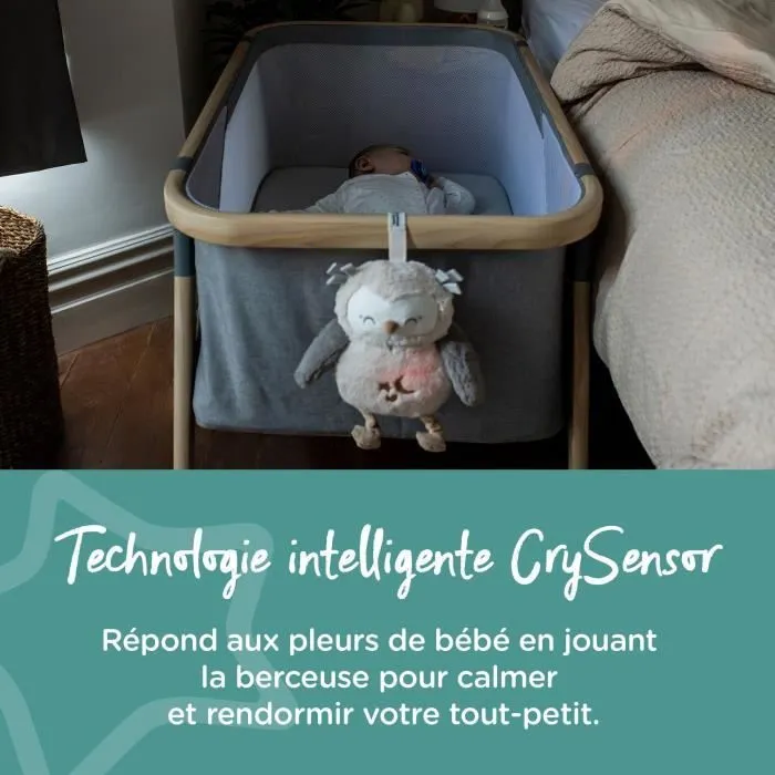 TOMMEE TIPPEE, Peluche veilleuse de luxe avec CrySensor, 6 sons apaisants, USB, lavable en machine, Ollie la Chouette-3