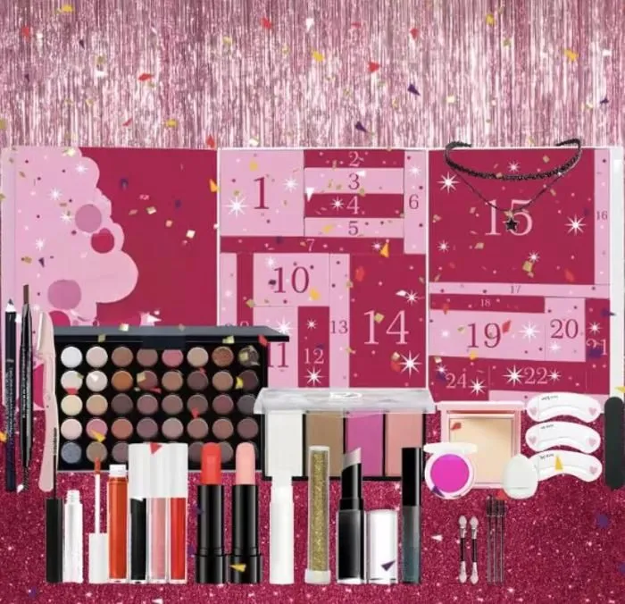 Calendrier de l'Avent Beauté 2024, Maquillage Femme 24 Cadeaux de Noël Surprises pour le Visage, les Yeux, les Lèvres, les Ongles-3