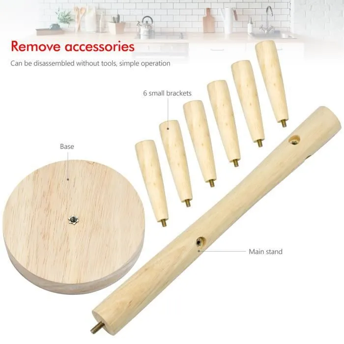 COCOCITY Arbre à Mugs en Bois avec 6 Branches, Arbre à Tasses en Bois Porte-Tasses Arbre pour Rangement de Maison - En bois-1