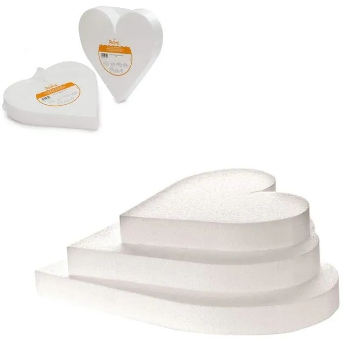Decora en polystyrène en Forme de cur Sucette gâteau pour décoration, Blanc cassé, Polystyrène, Ecru, 25 x 5 cm --0