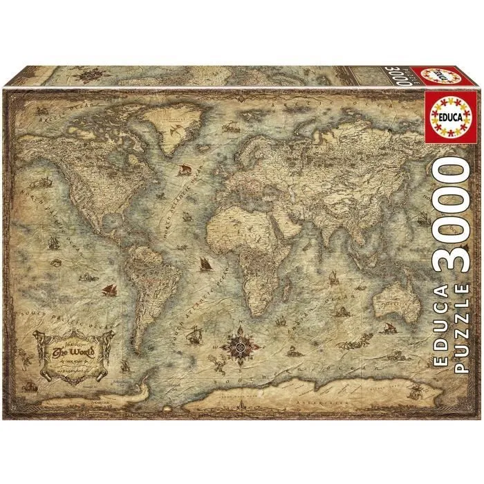 Puzzle PLANISPHÈRE - 3000 pièces - Marque EDUCA - Voyage et cartes-0
