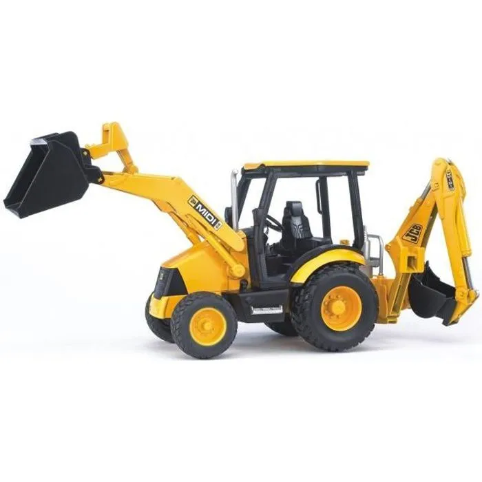 Tractopelle JCB Midi CX - BRUDER - Fonctionnel et Détachable - Jaune - Garçon - 3 ans et plus-0