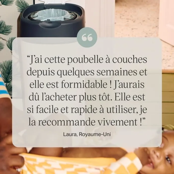 TOMMEE TIPPEE Twist and Click Poubelle à Couches de Taille XL, Comprend 1x Recharge avec GREENFILM-5